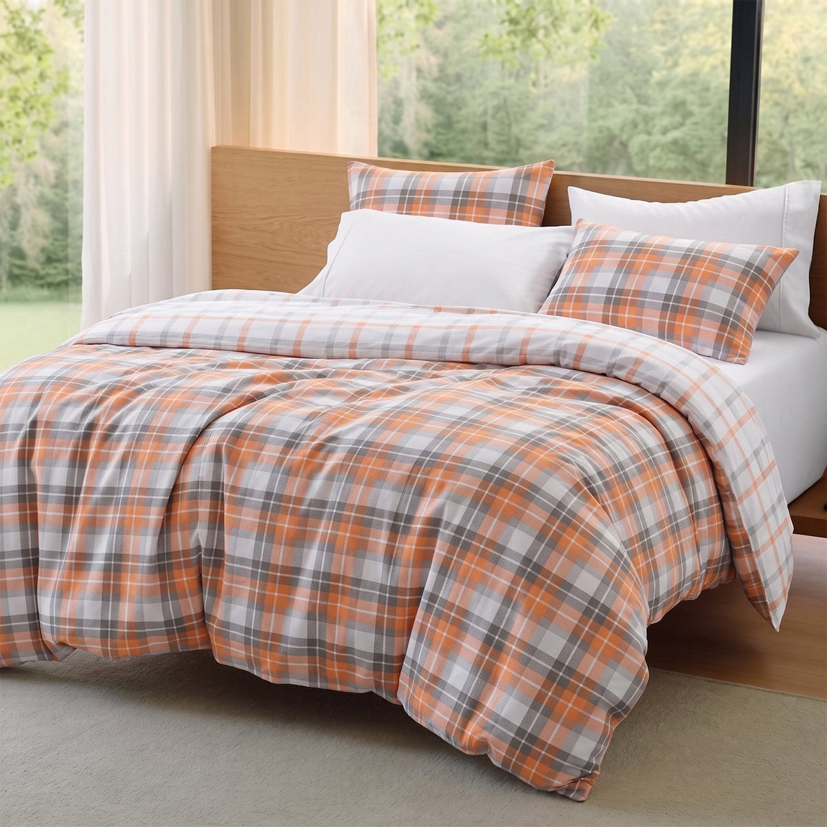 Velosso Hayfield Check Duvet Cover And Pillowcase Set