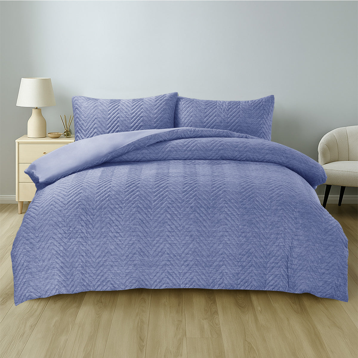 Home Republic Hudson Chevron Pinsonic Duvet Cover and Pillowcase Set