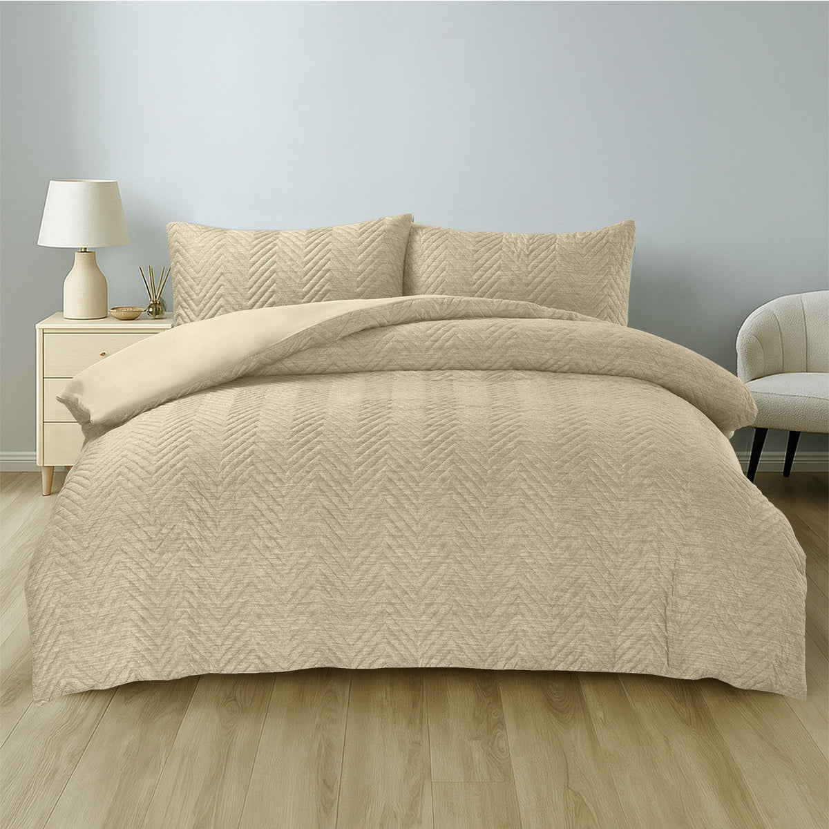 Home Republic Hudson Chevron Pinsonic Duvet Cover And Pillowcase Set