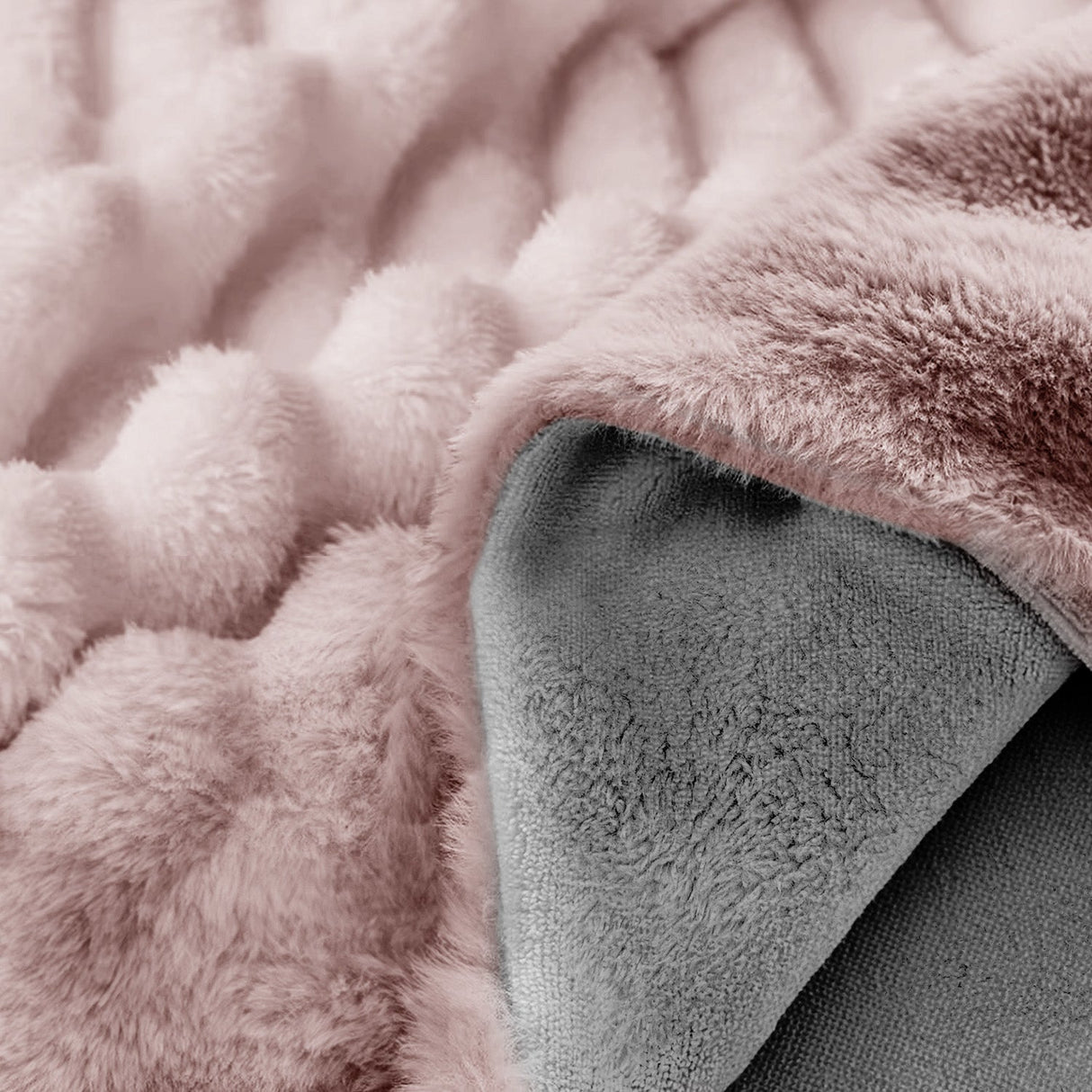 Velosso Jumbo Cord Faux Rabbit Fur Duvet Cover And Pillowcase Set