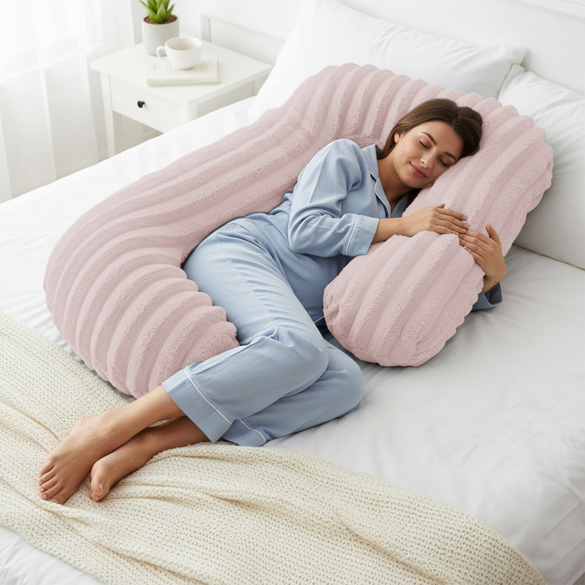 Velosso Jumbo Cord Faux Rabbit Fur Body Pillow