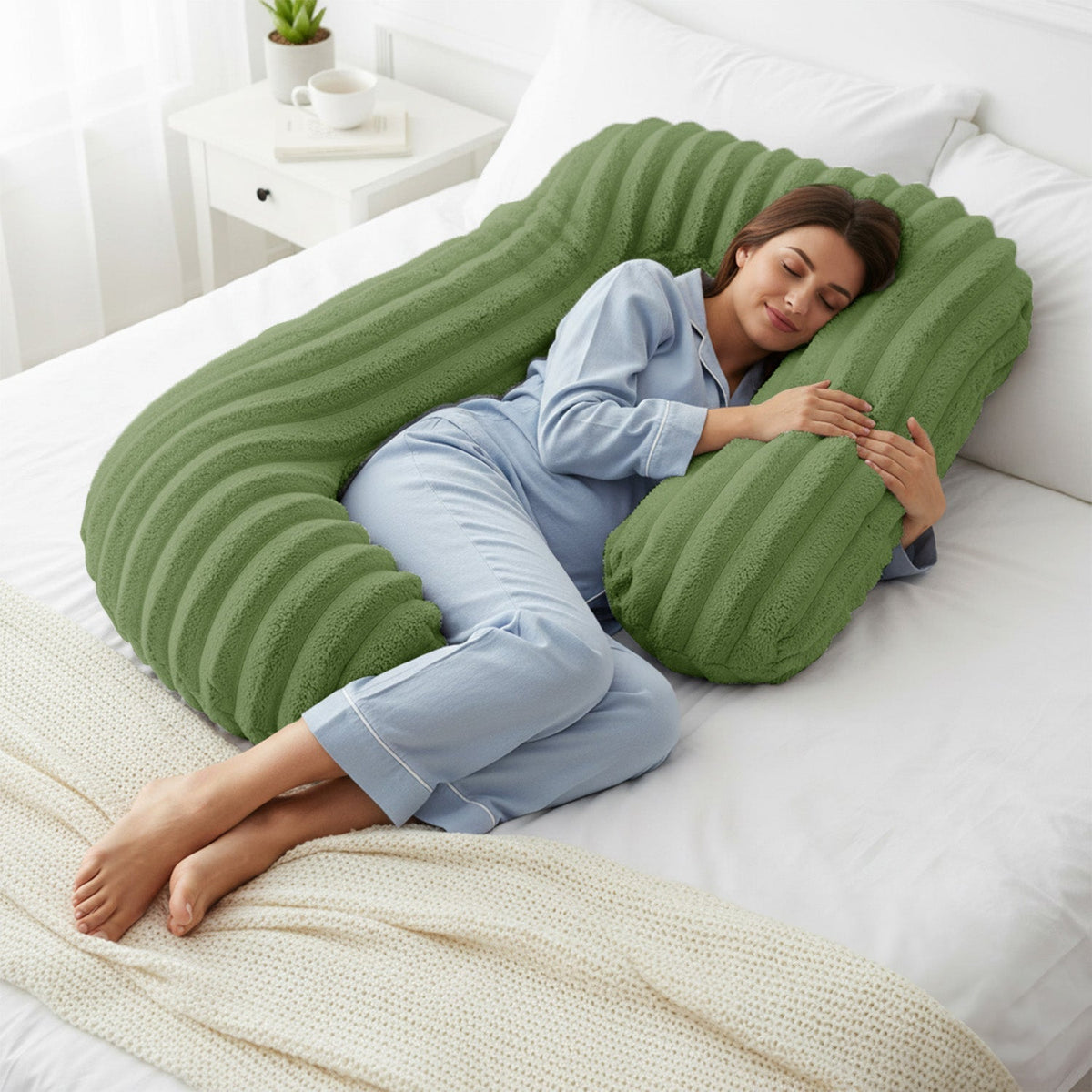 Velosso Jumbo Cord Faux Rabbit Fur Body Pillow