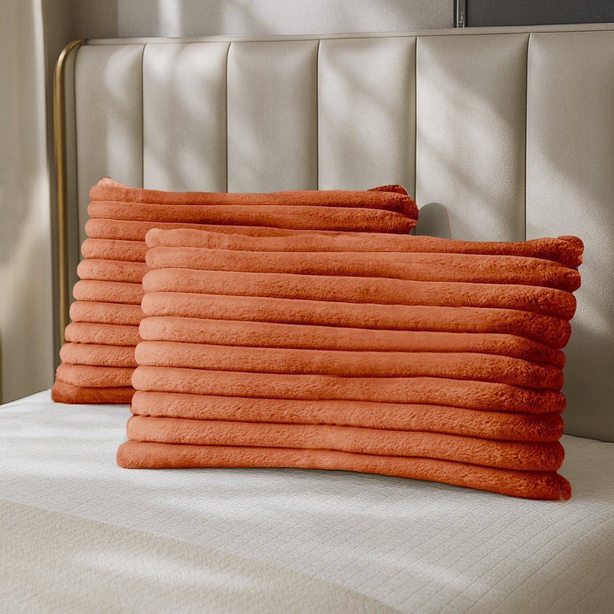 Velosso Jumbo Cord Faux Rabbit Pillowcase Pair