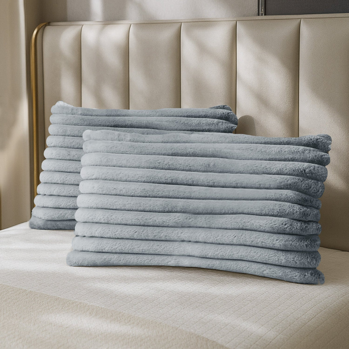 Velosso Jumbo Cord Faux Rabbit Pillowcase Pair