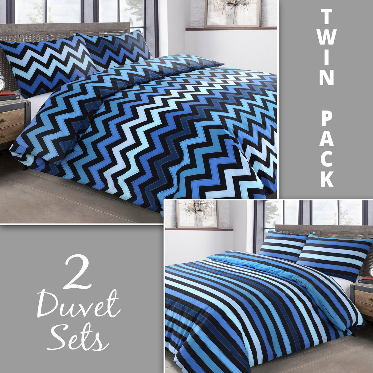 Velosso Kenzy Two Pack Duvet Cover & Pillowcase Set