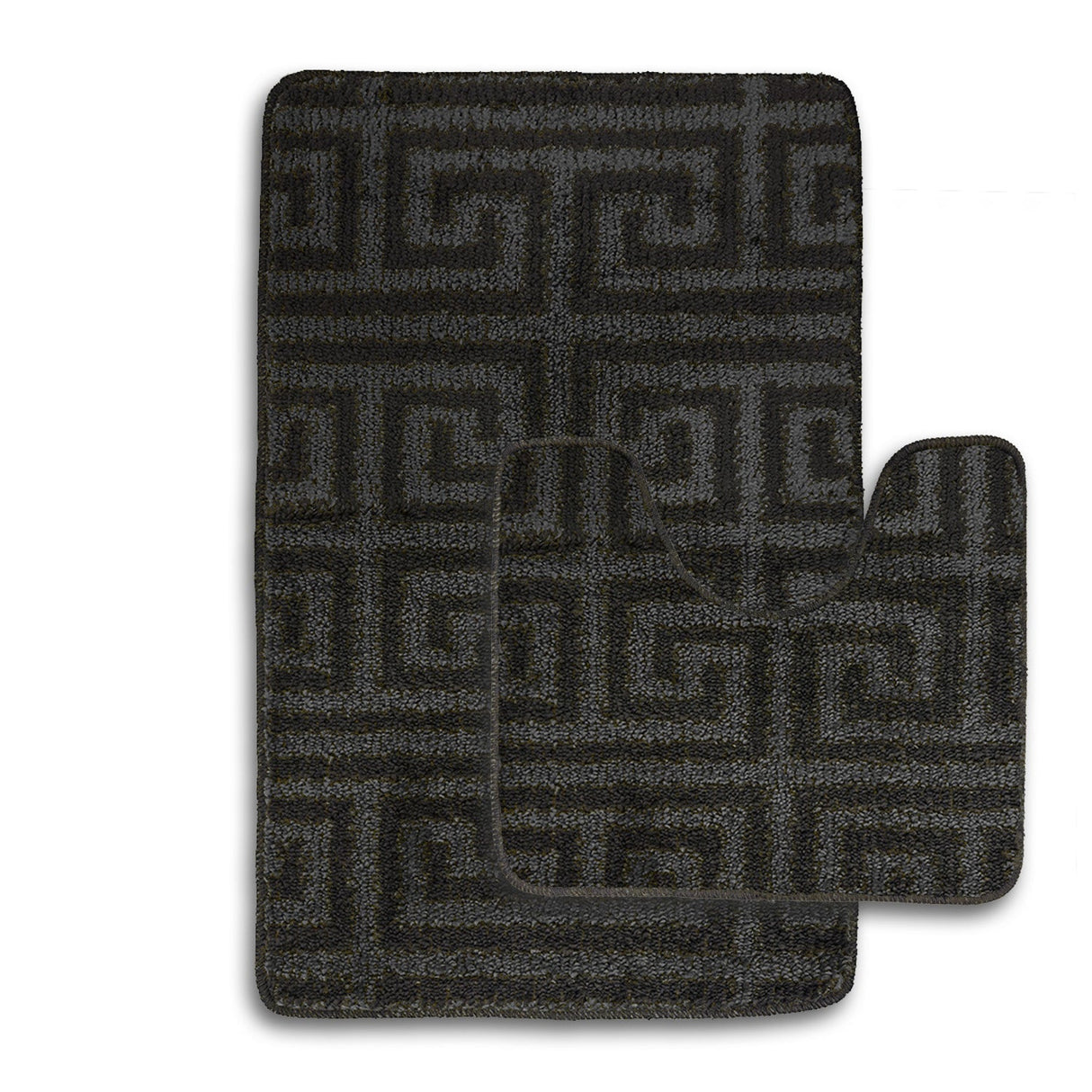 Velosso 2 Piece Luxe Greek Key Bath and Pedestal Mat Set