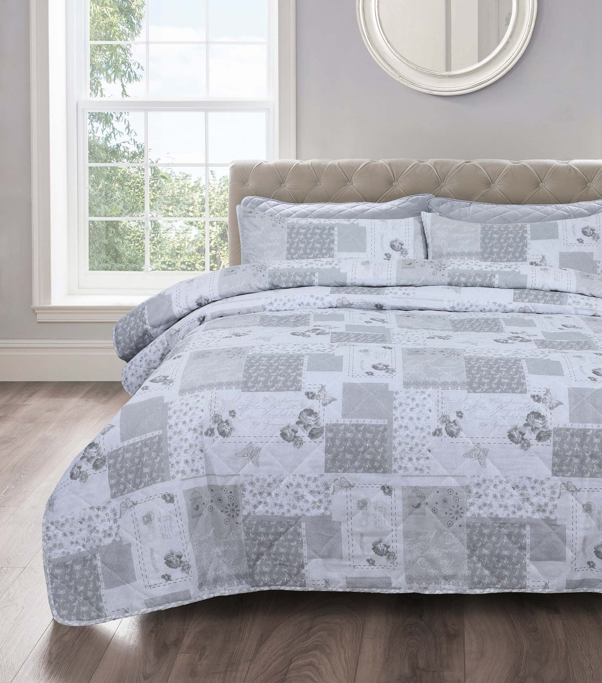 Velosso Maya Floral Printed Quilted Bedspread Set