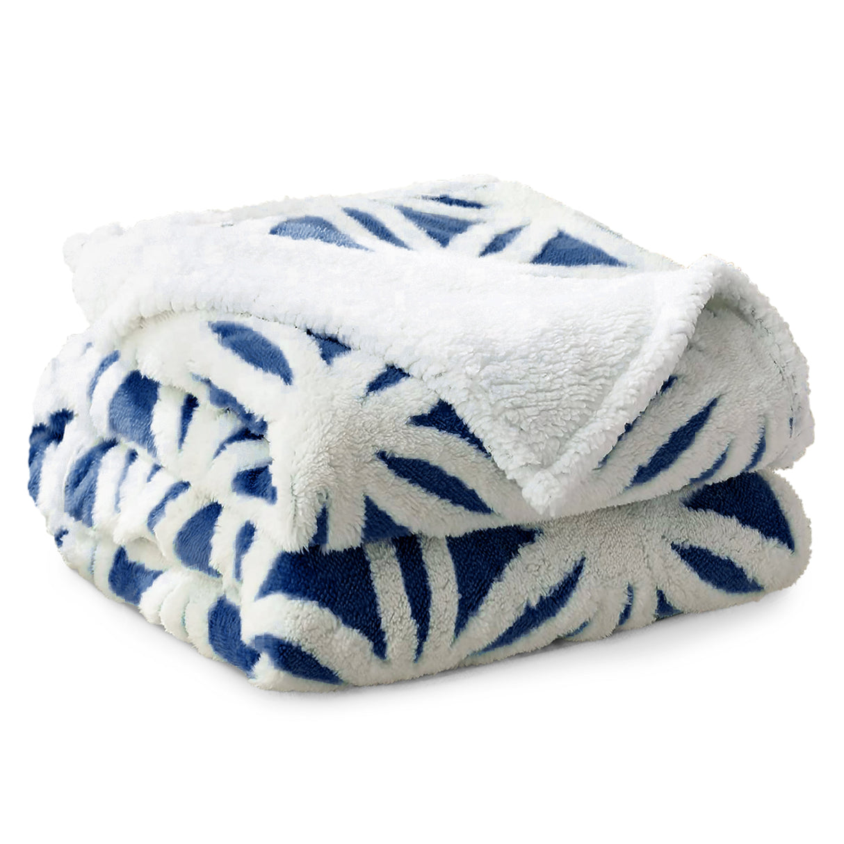 Velosso Floral Tufted Sherpa Reverse Blanket Throw