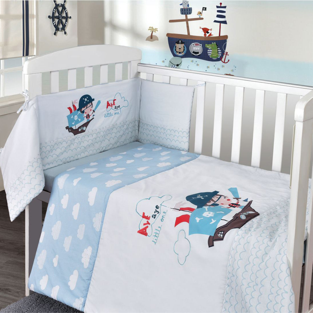 My Little World 3 Piece Pirate Cot Bumper, Cover and Fitted Sheet Set