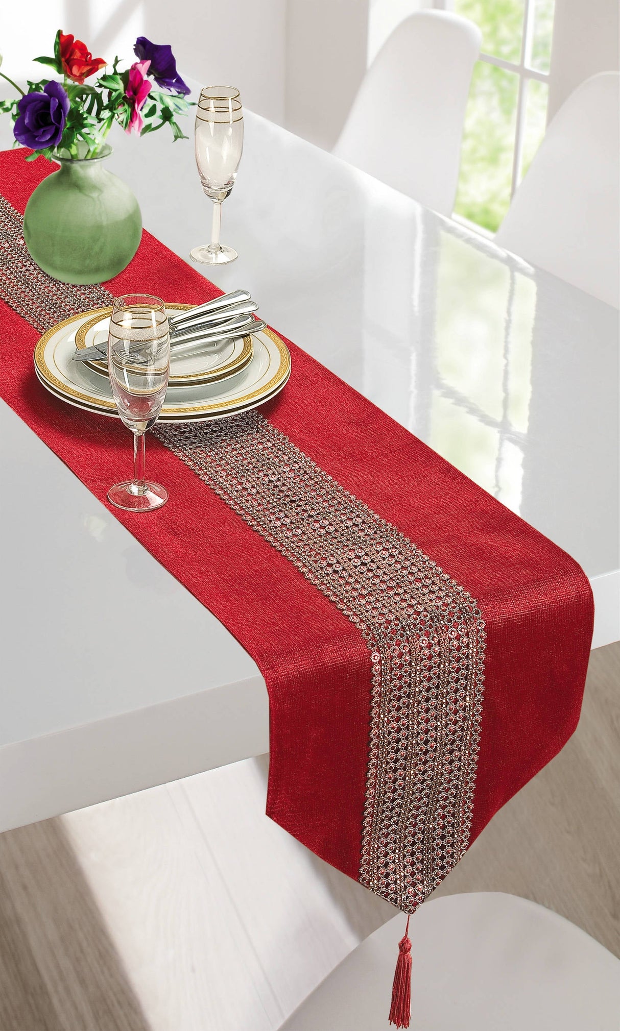 Kitchen Trends Ritz Diamante Table Runner