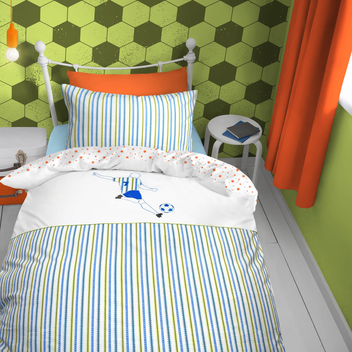 Sweet Dreams Soccer Star Duvet Cover & Pillowcase Set