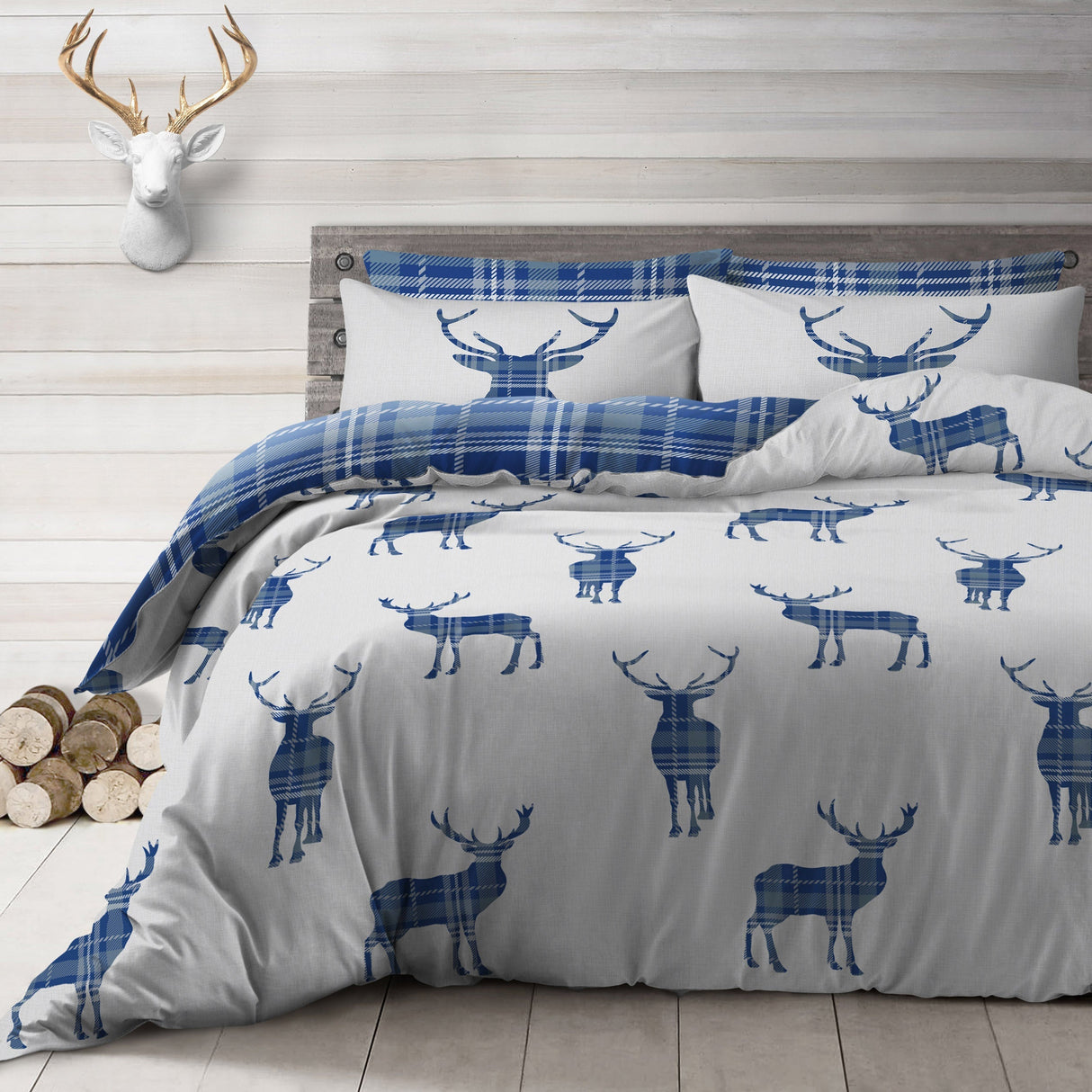 Velosso Stag Reversible Duvet Cover & Pillowcase Set