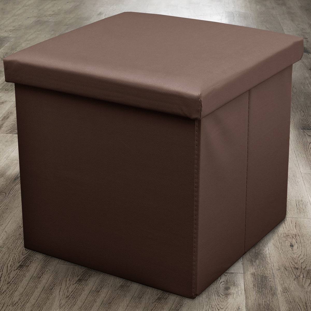 Home Republic Foldable Faux Leather Storage Ottoman