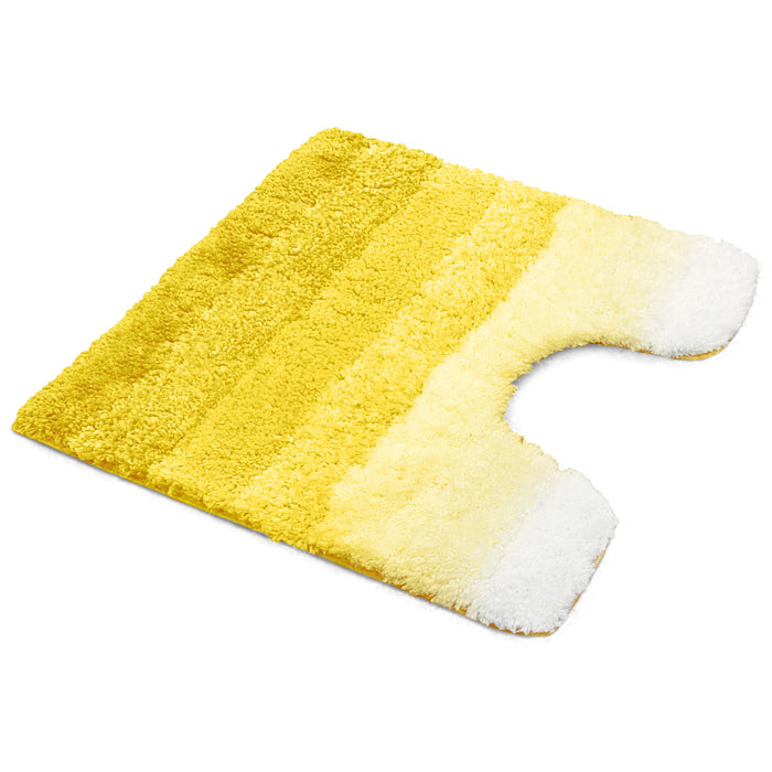 Luxury Non-Slip Soft Ochre Pedestal Mat Super Absorbent Microfiber Ombre Striped Bathroom Mat