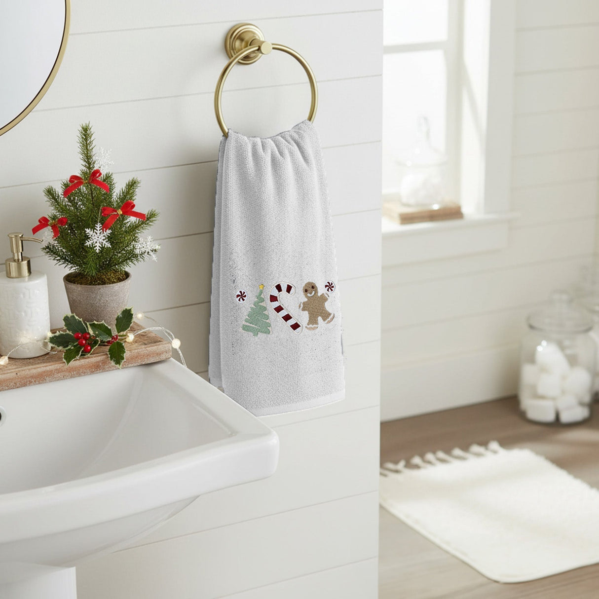 Velosso Sweet Shop 2 Pack Christmas Cotton Hand Towels