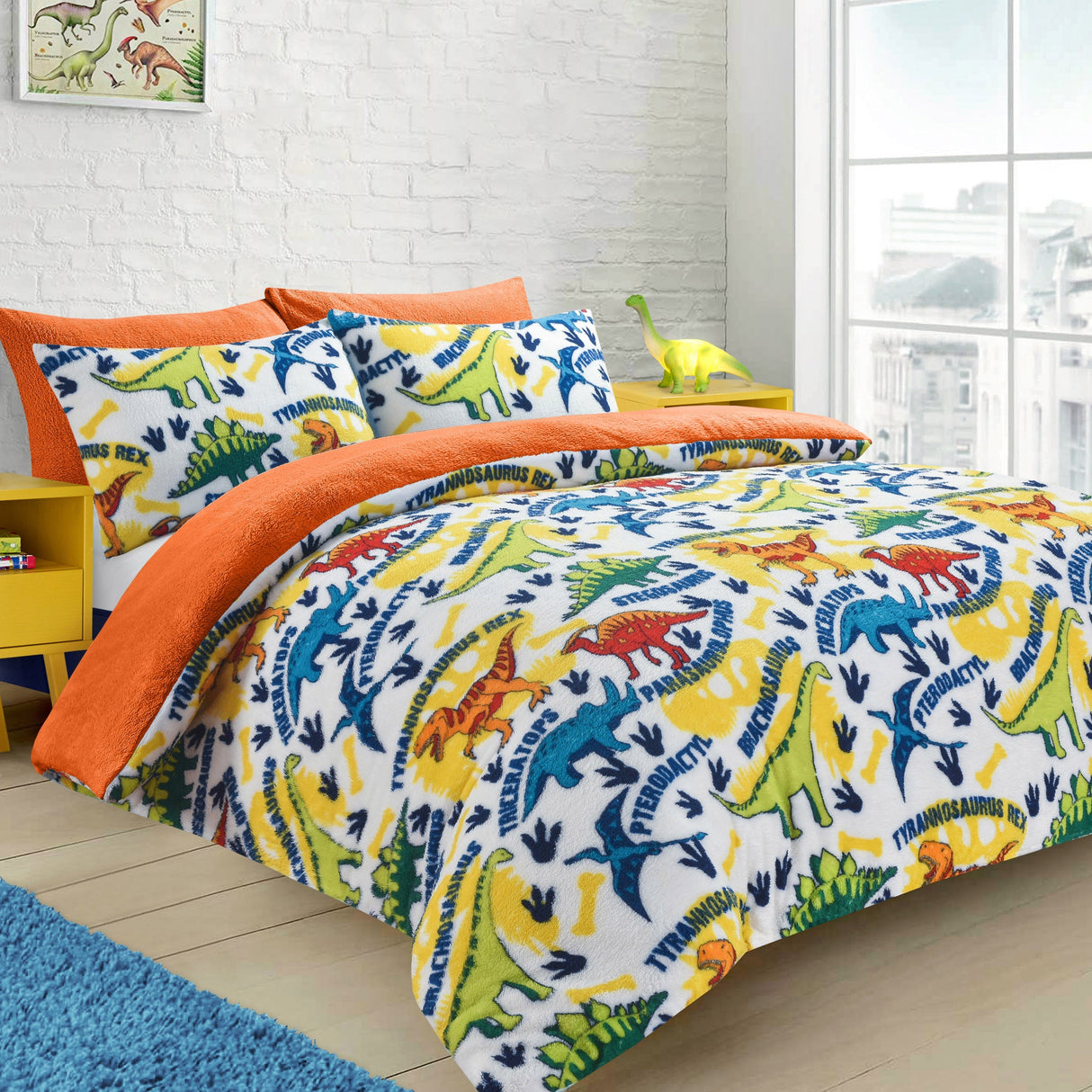 Velosso Dinosaur Multi Duvet Cover & Pillowcase Set