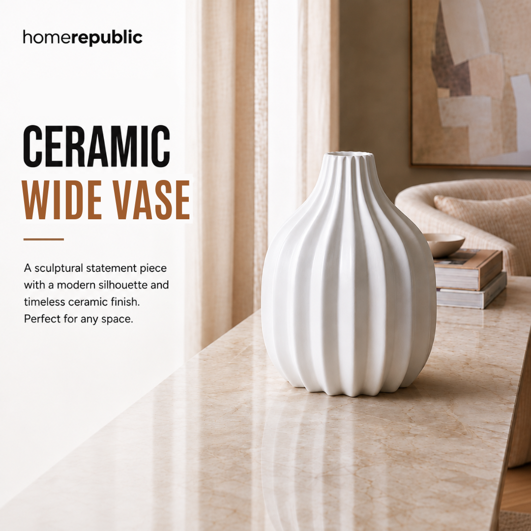 Home Republic Ceramic Wide Vase