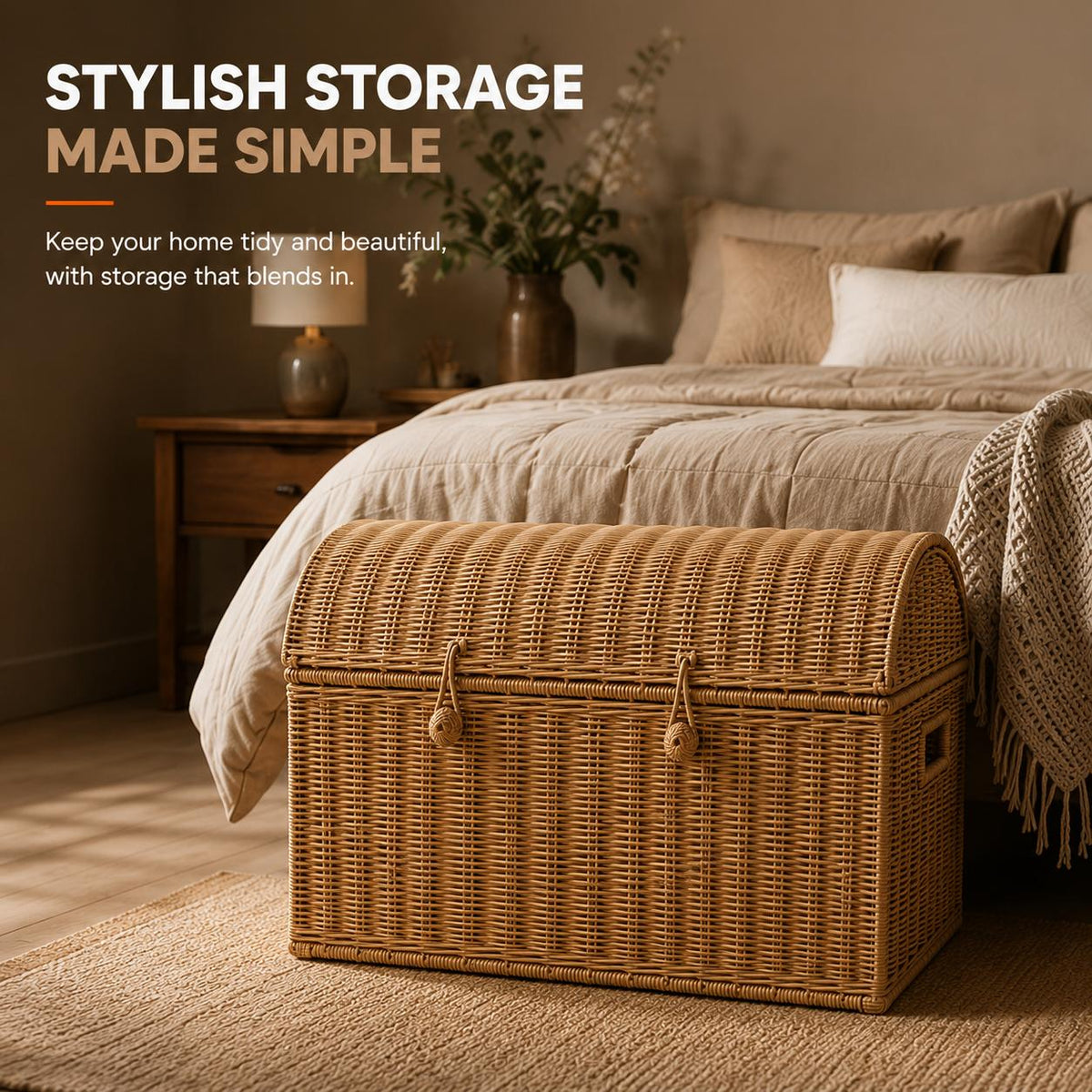Home Republic Wicker Storage Chest