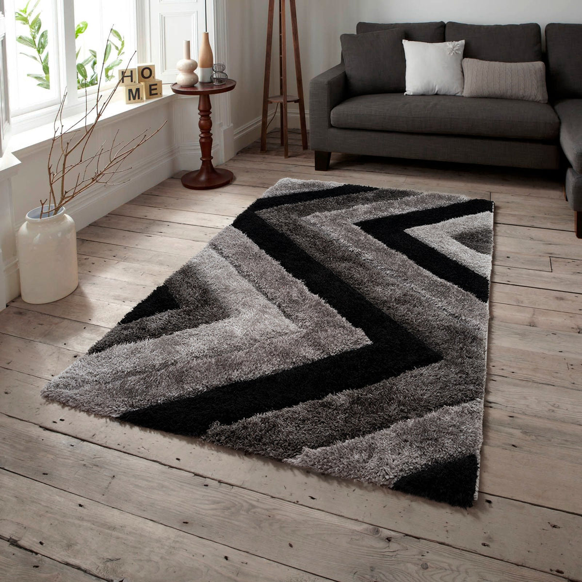 Home Republic Shaggy Chevron Rug Long Pile