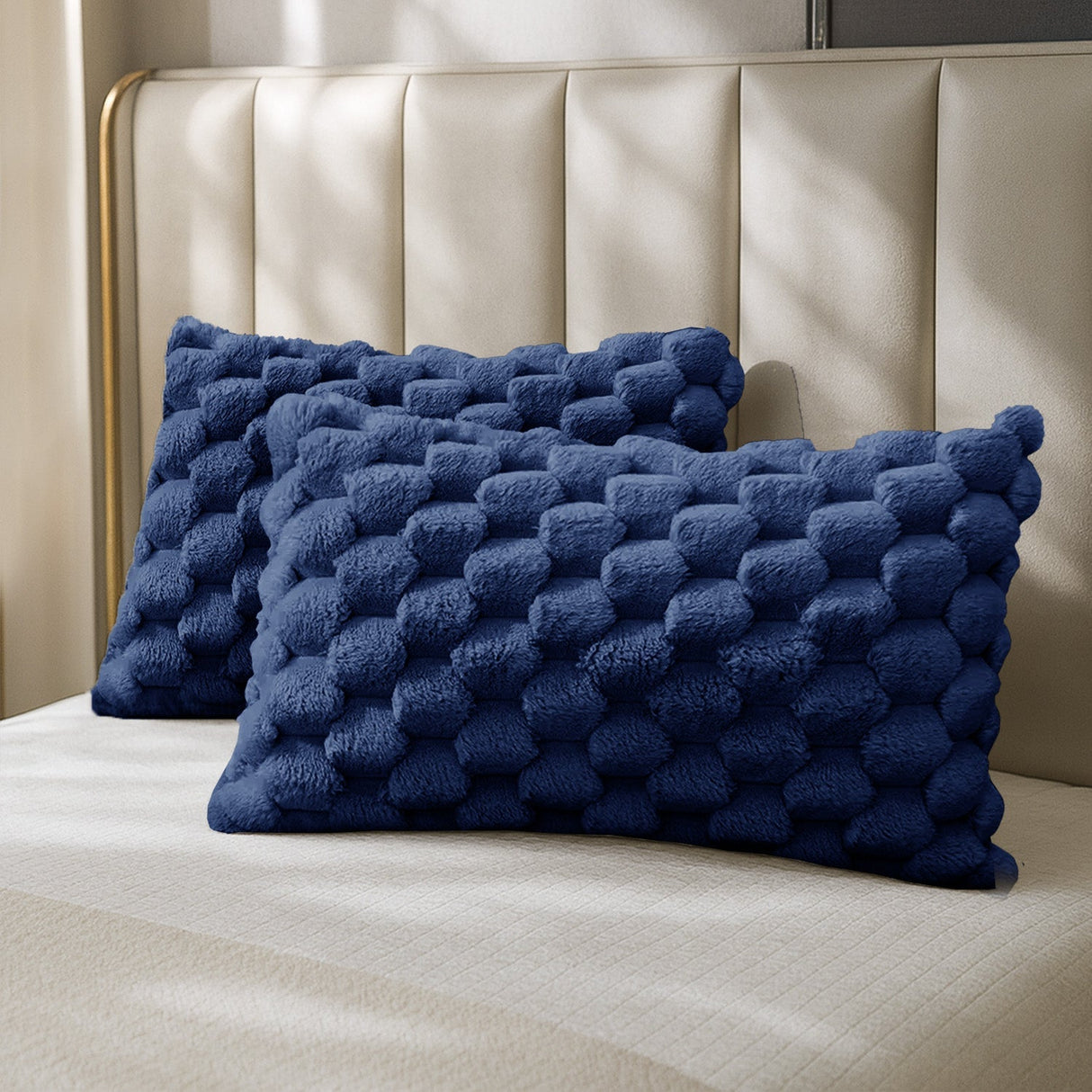 Velosso Chunky Popcorn Faux Rabbit Pillowcase Pair