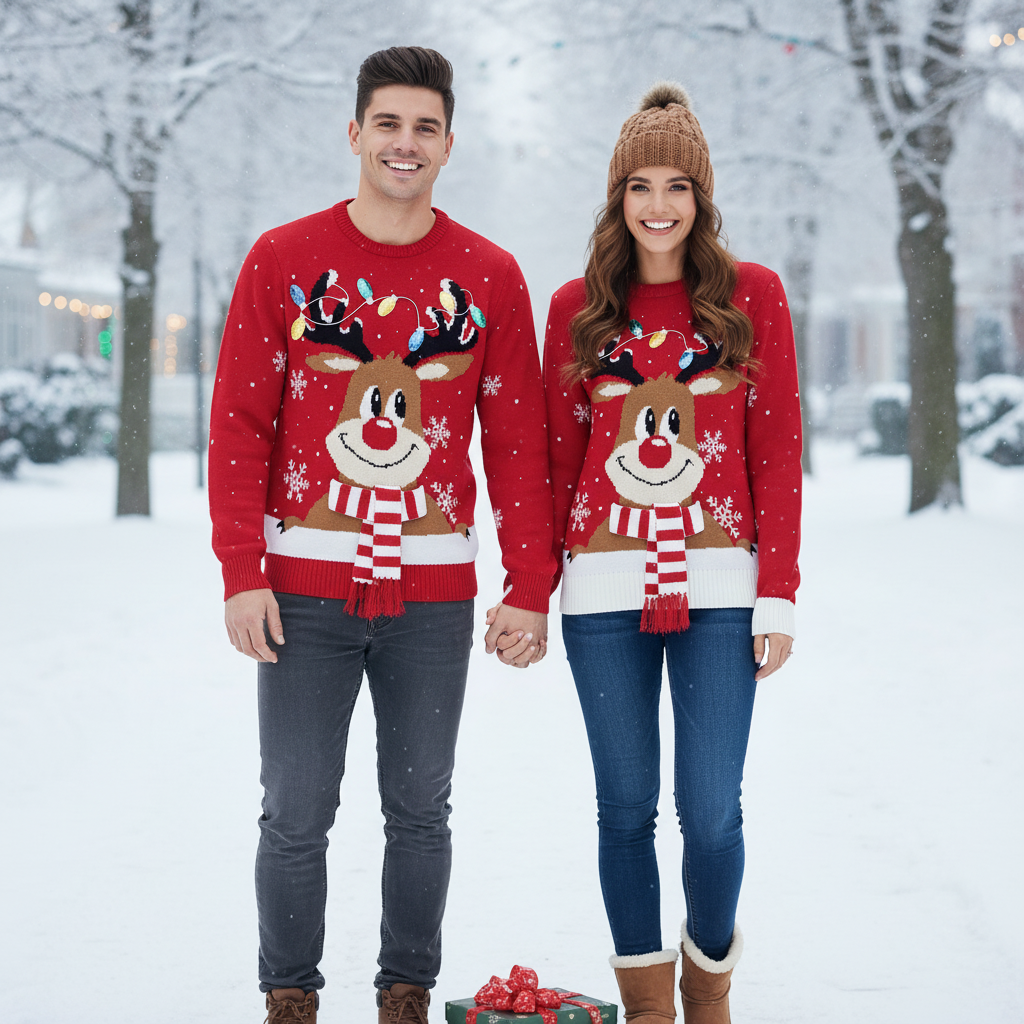 Velosso Festive Fun Reindeer Scarf Jumper