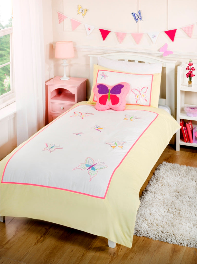 Sweet Dreams Childrens Butterfly Duvet Cover & Pillowcase Set
