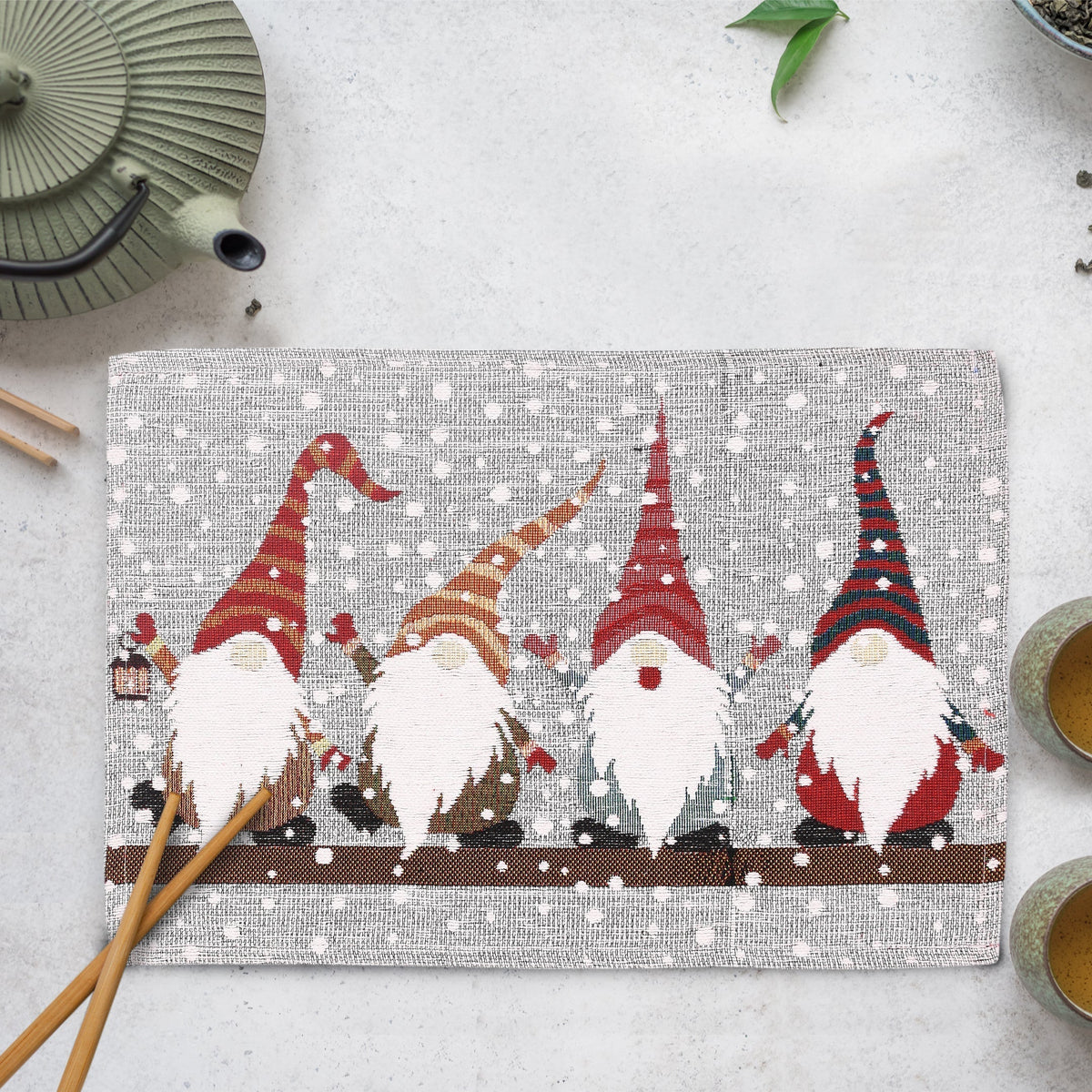 Kitchen Trends Gonks Chenille Cotton Christmas Placemats