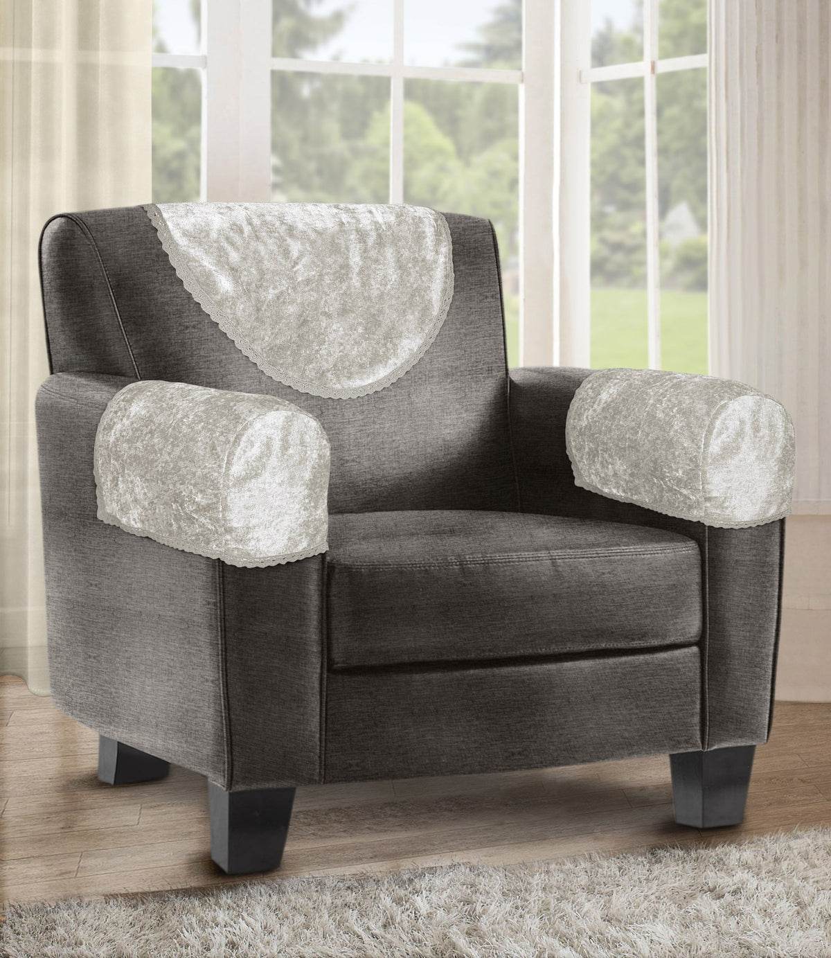 Home Republic Crushed Velvet Sofa Caps