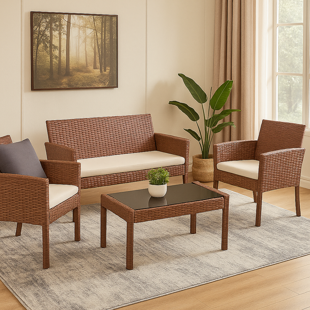 Home Republic Bali 4 Piece Garden Sofa And Table Set