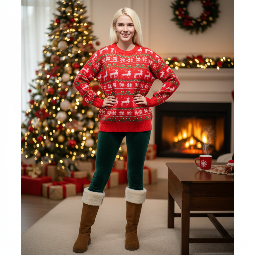 Velosso Christmas Fun Nordic Red Jumper