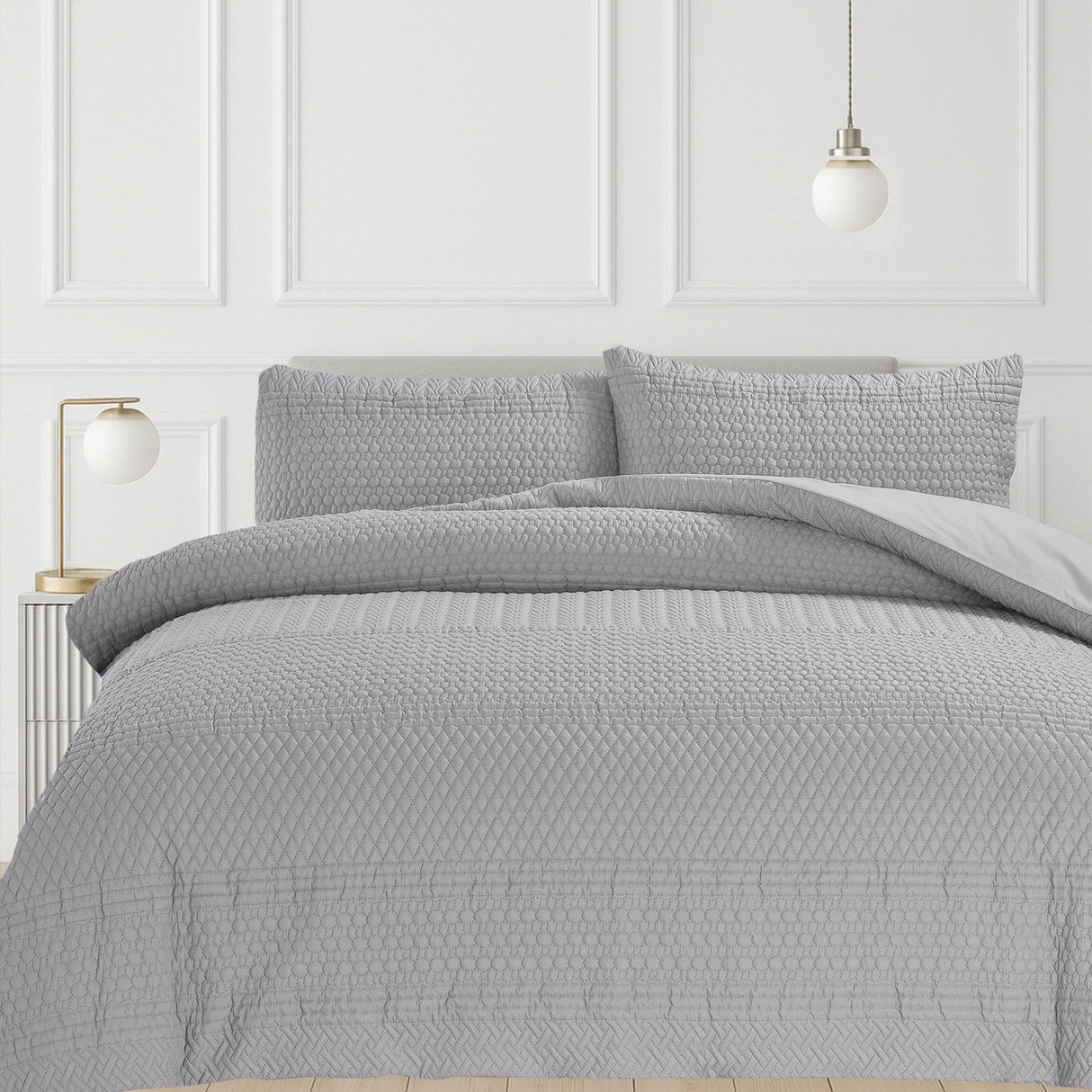 Velosso Paloma Pinsonic Bobble Pattern Duvet Cover and Pillowcase Set