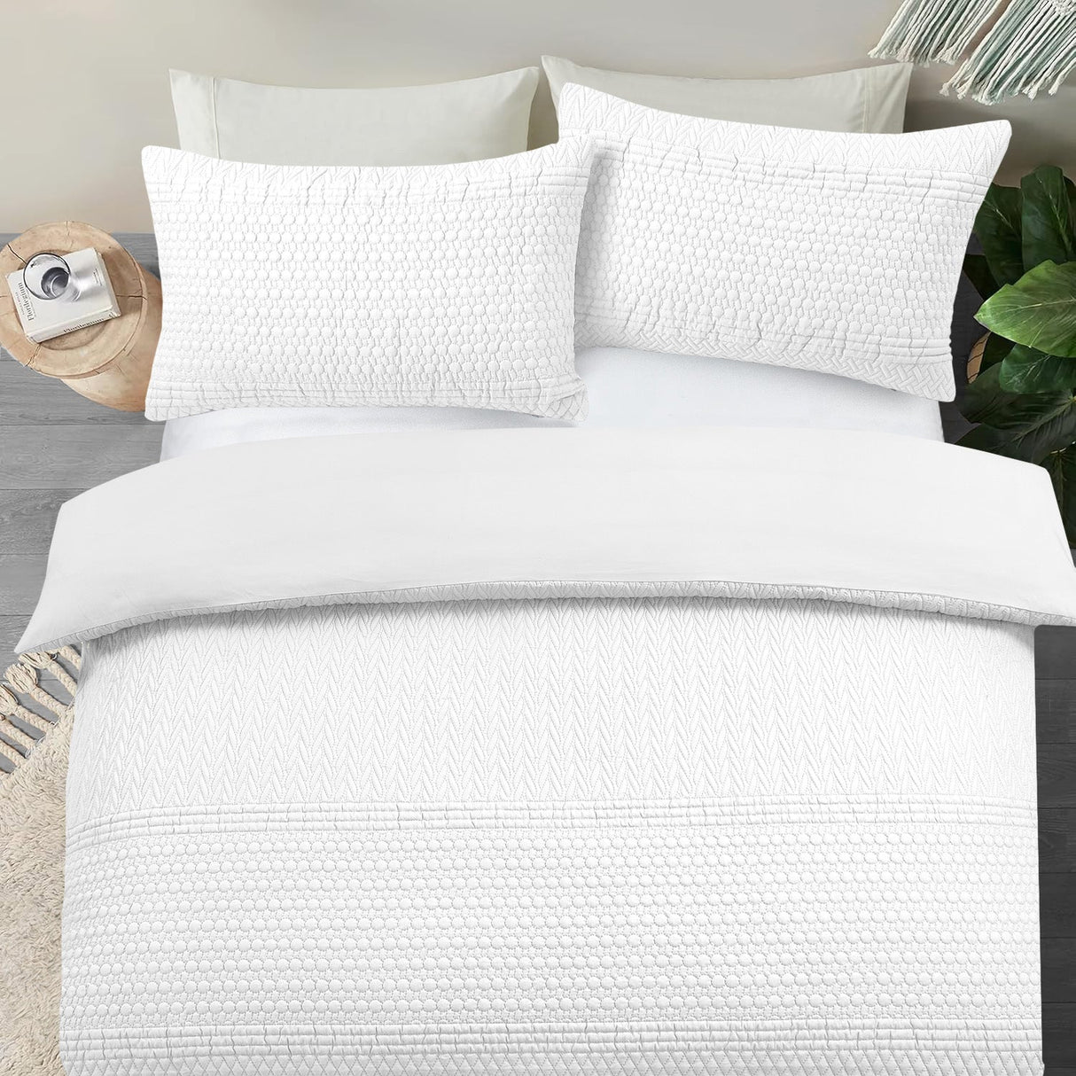 Velosso Paloma Pinsonic Bobble Pattern Duvet Cover and Pillowcase Set
