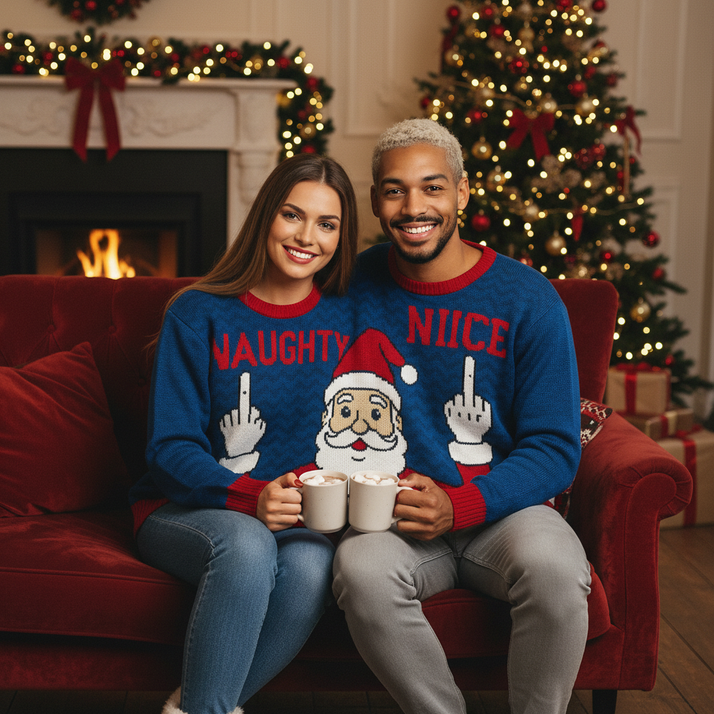 Velosso Christmas Fun Jumbo Size Duo Naughty Nice Jumper