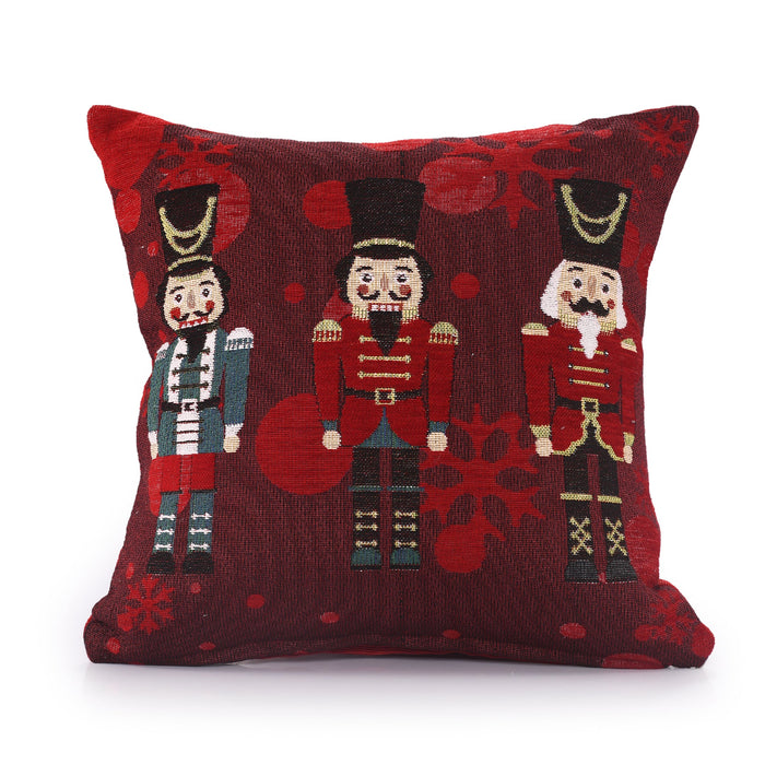Nutcracker Christmas Festive Chenille Cushion Cover