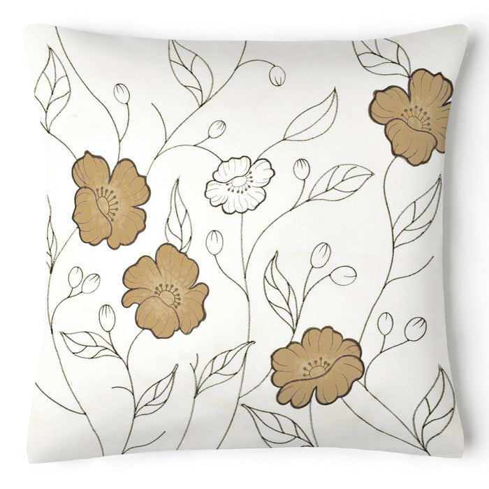 Arial Latte Floral Cushion Cover