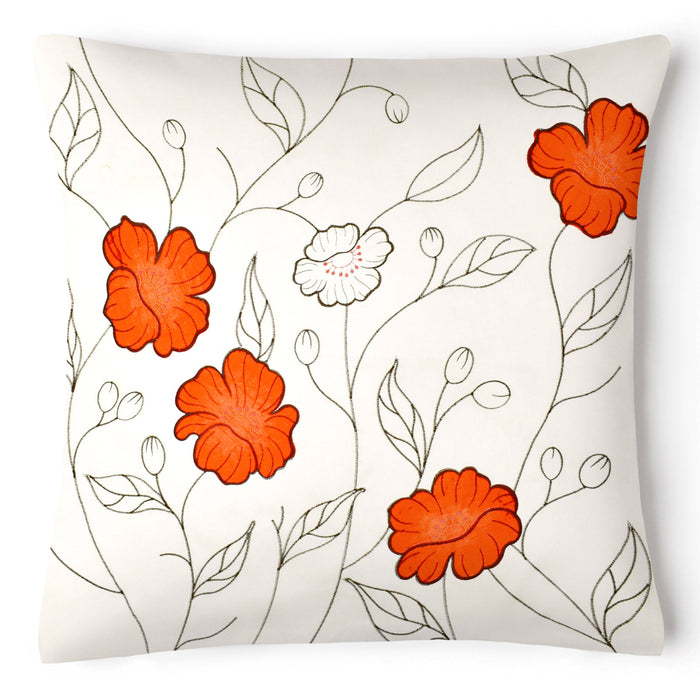 Arial Orange Floral Cushion Cover