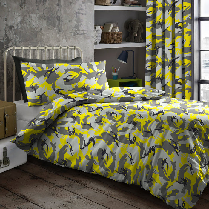 Camouflage Yellow Duvet Cover & Pillowcase Set