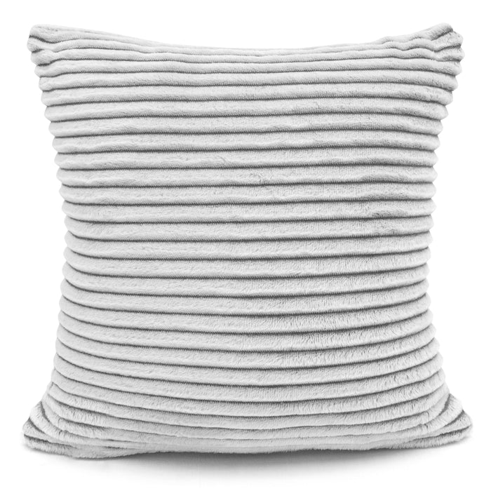 Corduroy Plush Printed Charcoal Cushion Cover