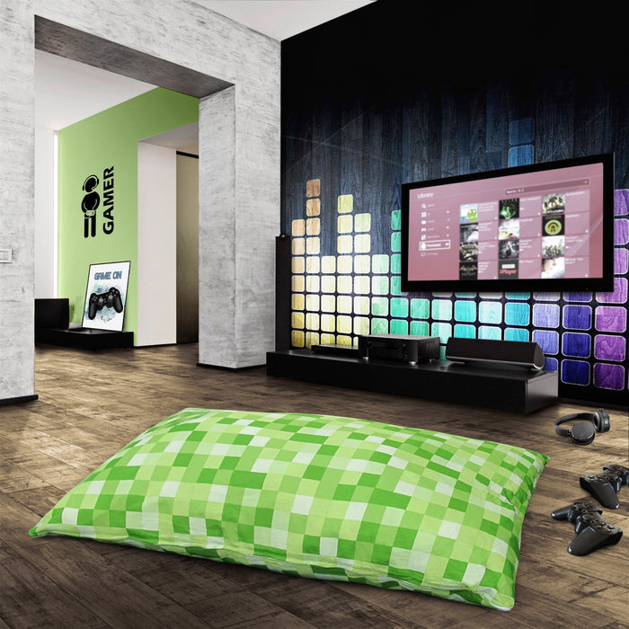 Green Chequered Floor Cushion