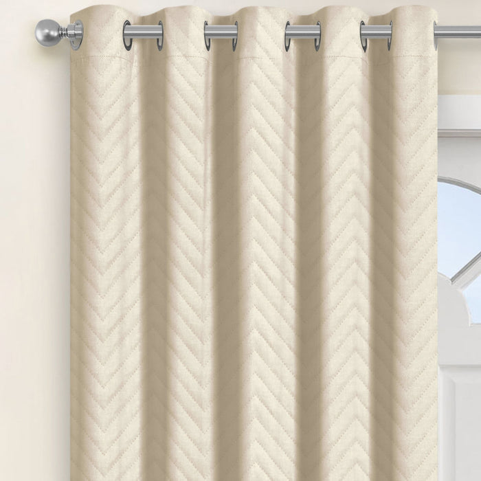 Chevron Cream Thermal Door Curtain