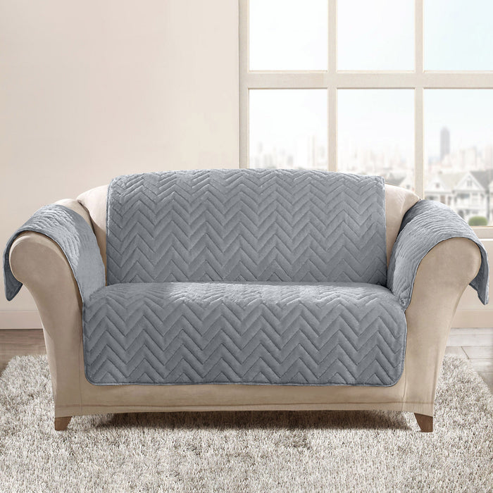 Velosso Chevron Grey Water Repellent Sofa Protector