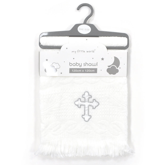 Newborn Baby Embroidered Christening Shawl