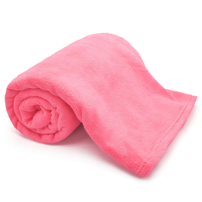 Coral Fleece Blush Pink Plush Blanket