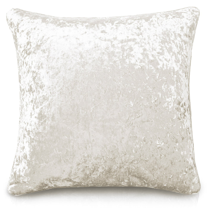 Plain Cream Crushed Velvet Cushion Cover