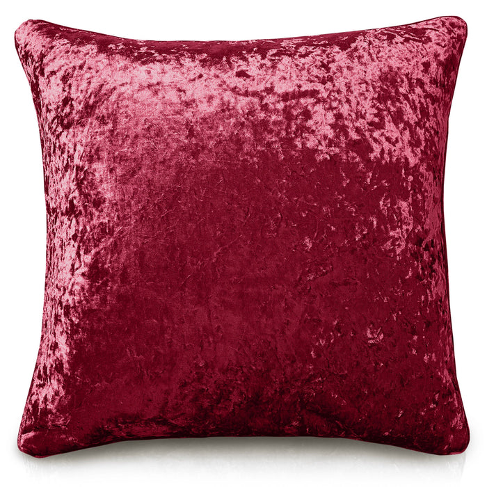 Plain Raspberry Crushed Velvet Cushion Cover