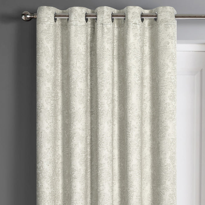 Damask Cream Dimout Eyelet Door Curtain