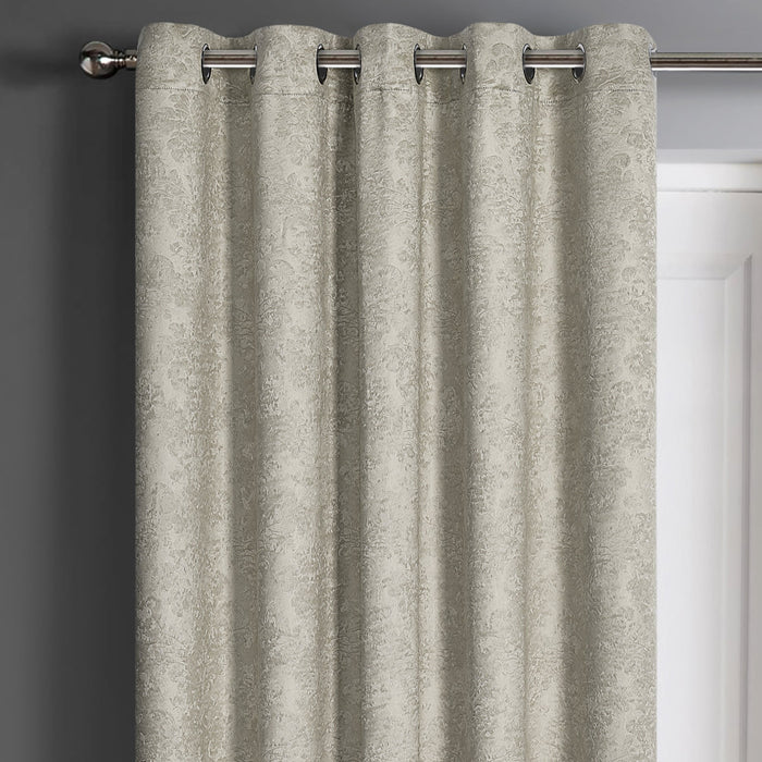 Damask Latte Dimout Eyelet Door Curtain