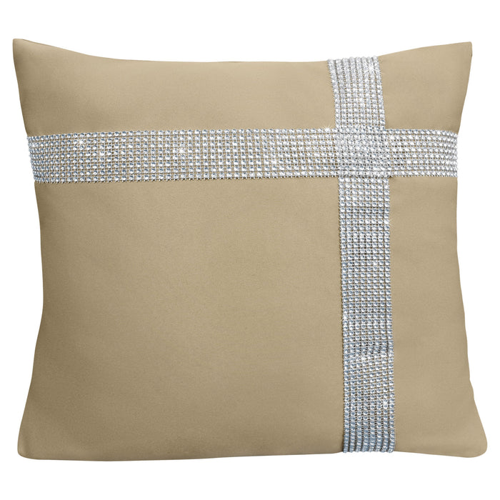 Diamante Cross Stone Cushion Cover