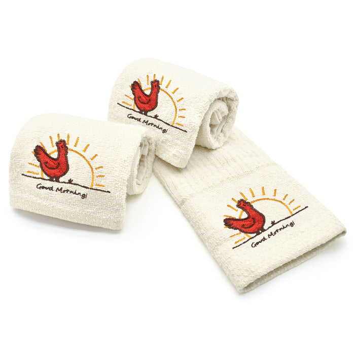 Cream Chicken Tea Towel