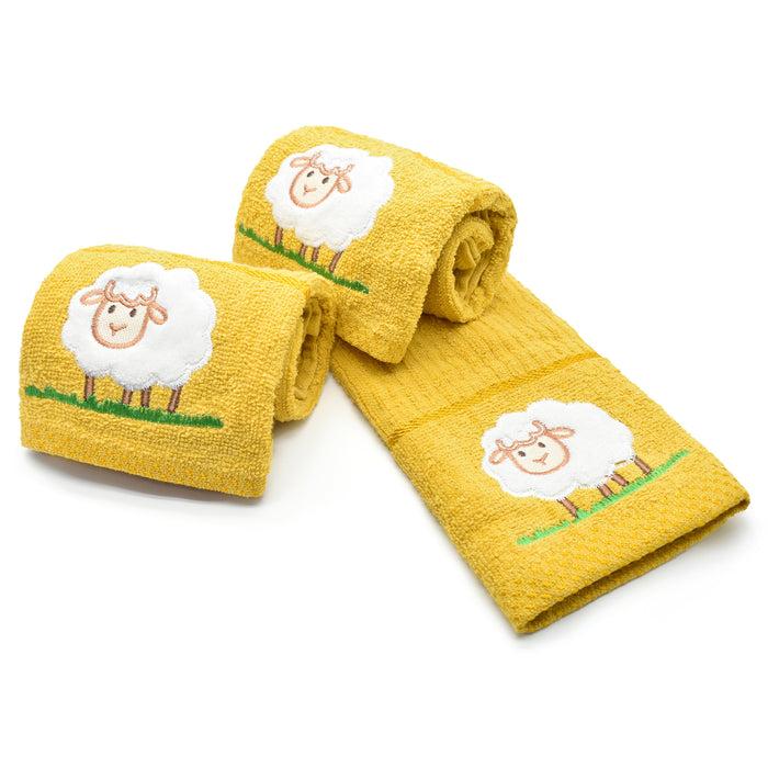 Ochre Yellow Sheep Tea Towel